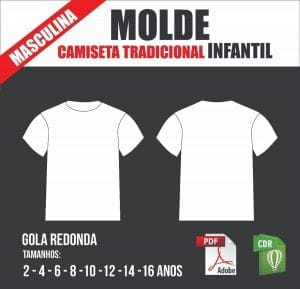 Molde Camiseta Tradicional Masculina, Infantil