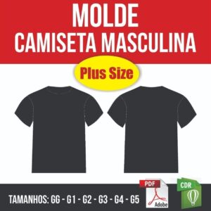 Molde Camiseta Tradicional Masculina Plus Size