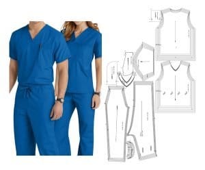 Molde Roupa Cirúrgica Masculino Feminino P Ao Xg Jaleco