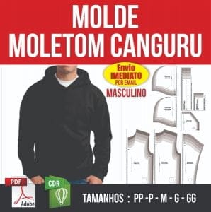Molde Roupas Moletom Canguru C/ Capuz - Modelagem Digital