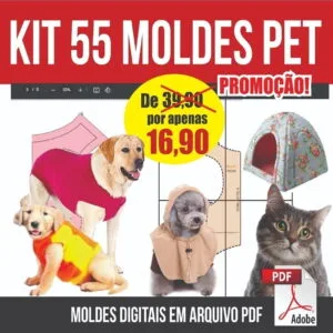 Moldes Roupas Pet Cães E Gatos 55 Modelos + Cirúrgica