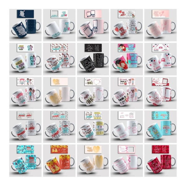 Pack Artes Caneca Dia Dos Namorados +500 Arquivos Sublimação