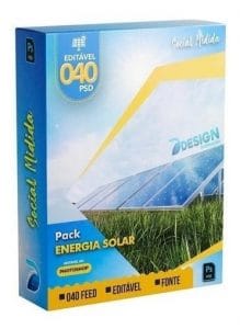 Pack Energia Solar, Artes Psd Editáveis, Social Mídia