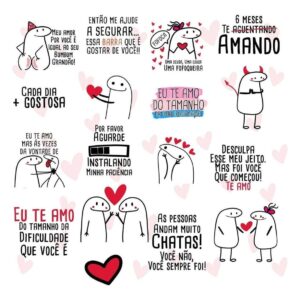 Pack Flork Bentô Dia Dos Namorados Png + 230 Arquivos Frases