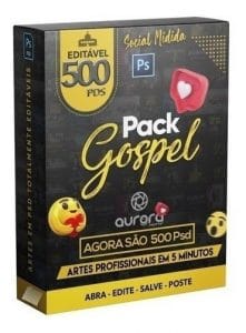 Pack Gospel 500 Psd Sociais Mídia Editável Igrejas Religioso