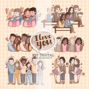 Pack Namorados I Love You Combo Ilustrações Papéis Artes Png 9 Pack Namorados I Love You Combo Ilustrações Papéis Artes Png