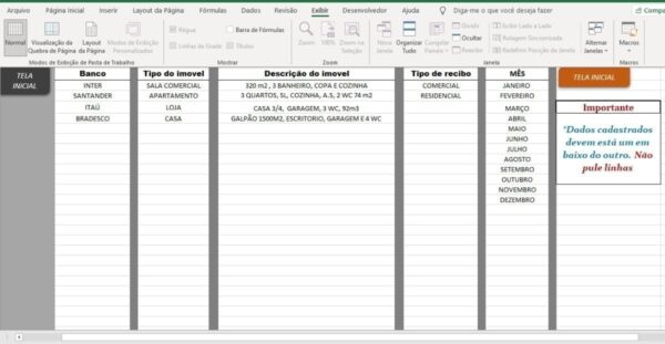Sistema Controle Imóveis Aluguel Residencial Comercial Excel