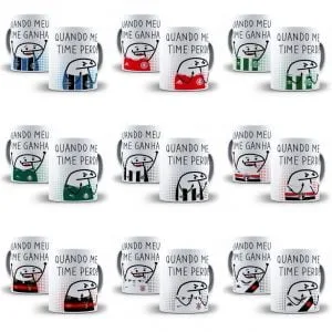 26 Artes Caneca Flork Bento Torcedor Futebol Sublimação
