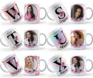 26 Artes Para Caneca Alfabeto Fotos Editável Em Corel
