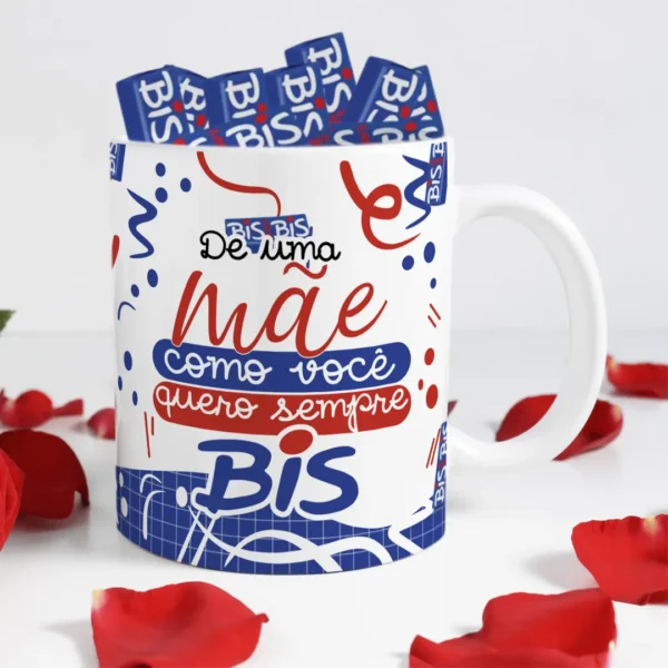 28 Designs Editáveis para Caneca: Dia das Mães com Chocolate