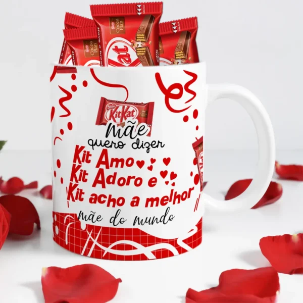 28 Designs Editáveis para Caneca: Dia das Mães com Chocolate