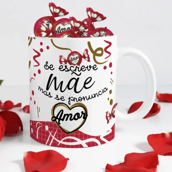 28 Designs Editáveis para Caneca: Dia das Mães com Chocolate