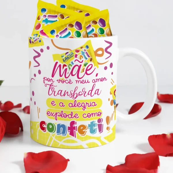 28 Designs Editáveis para Caneca: Dia das Mães com Chocolate