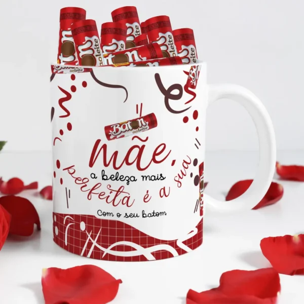 28 Designs Editáveis para Caneca: Dia das Mães com Chocolate