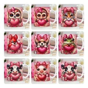 30 Artes Exclusivas para Caneca de Namorados 3D Pets