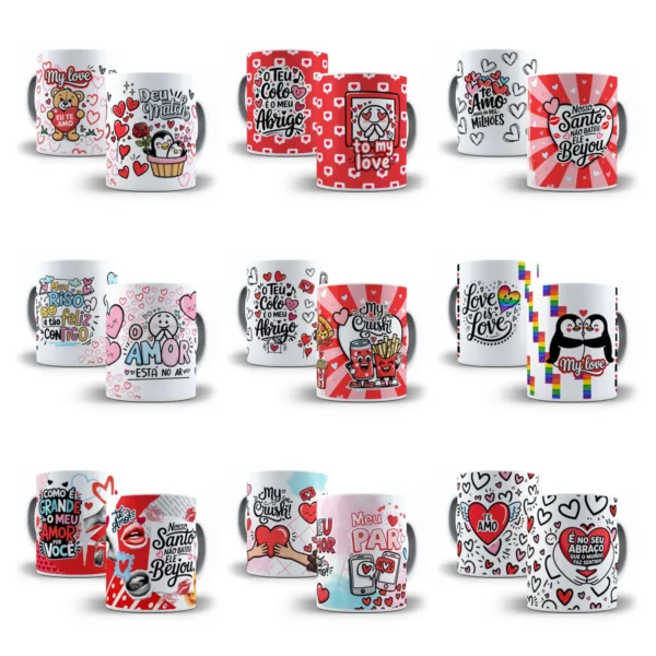 30 Designs de Caneca e Tubolata para Dia dos Namorados