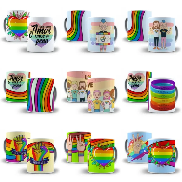 30 Designs Editáveis Diversidade Caneca Dia dos Namorados