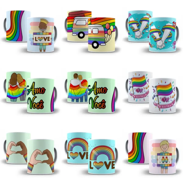 30 Designs Editáveis Diversidade Caneca Dia dos Namorados