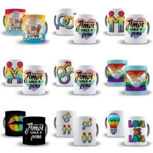 30 Designs Editáveis Diversidade Caneca Dia dos Namorados