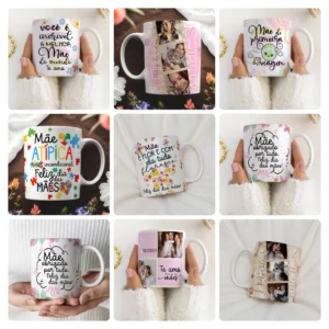 32 Designs Editáveis para Canecas Dia das Mães