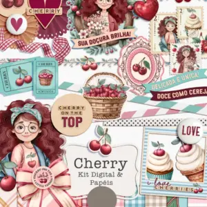 Kit Digital Cherry: Arquivos PNG para Sublimação