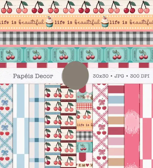 Kit Digital Cherry: Arquivos PNG para Sublimação - Imagem 7