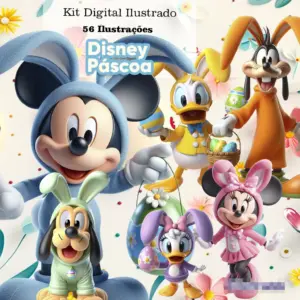 Kit Páscoa Disney em PNG para Artes Digitais