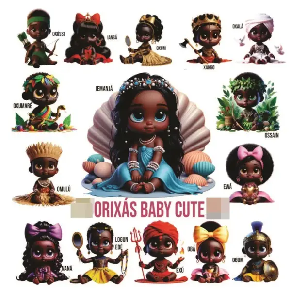 Kit Digital Orixás Baby: Fofuras em PNG para Artes