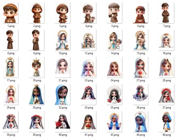 Kit Digital Santinhos 3D em PNG para Festas Religiosas - Imagem 2