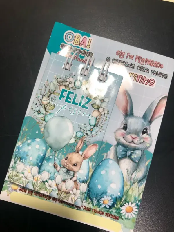 Kit Digital Páscoa: Cartão e Capa para Mini Bloco
