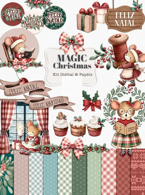 Kit Digital Magic Chrisma para Natal - Artes em PNG
