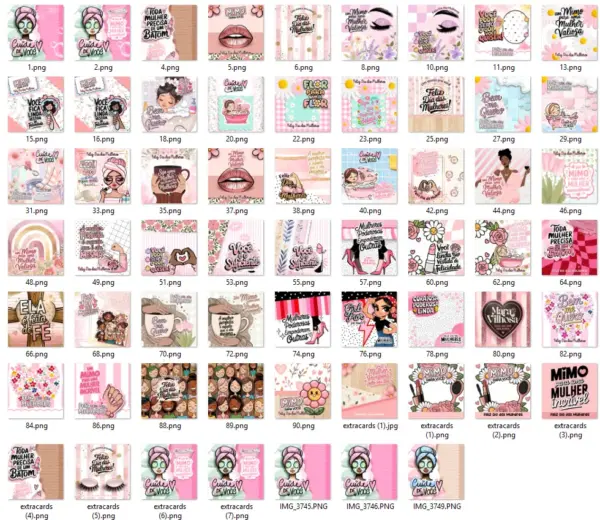 Frases Dia das Mulheres PNG Kit Digital Motivacional - Imagem 16