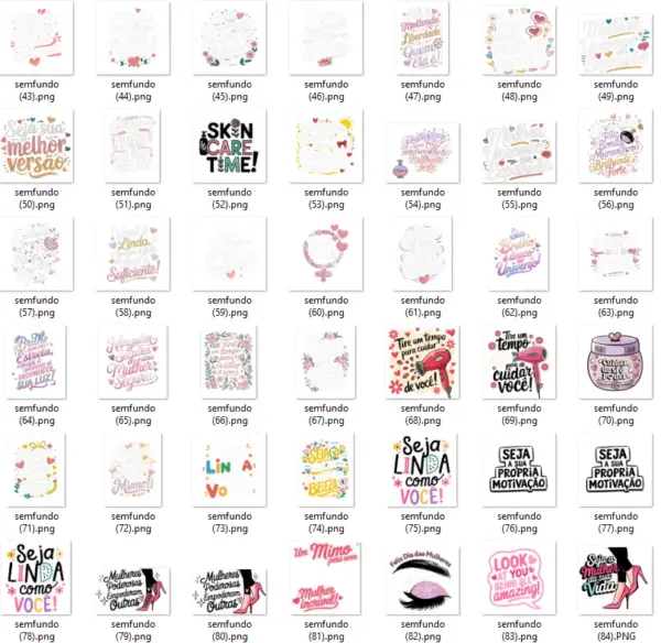 Frases Dia das Mulheres PNG Kit Digital Motivacional - Imagem 24