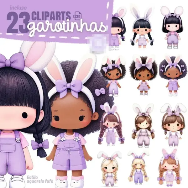 Kit Digital Páscoa Lilás em PNG para Scrapbooking e Paper Crafts - Imagem 8