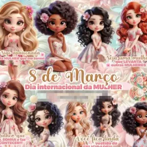 Kit Dia das Mulheres PNG para Personalizados e Artes Digitais