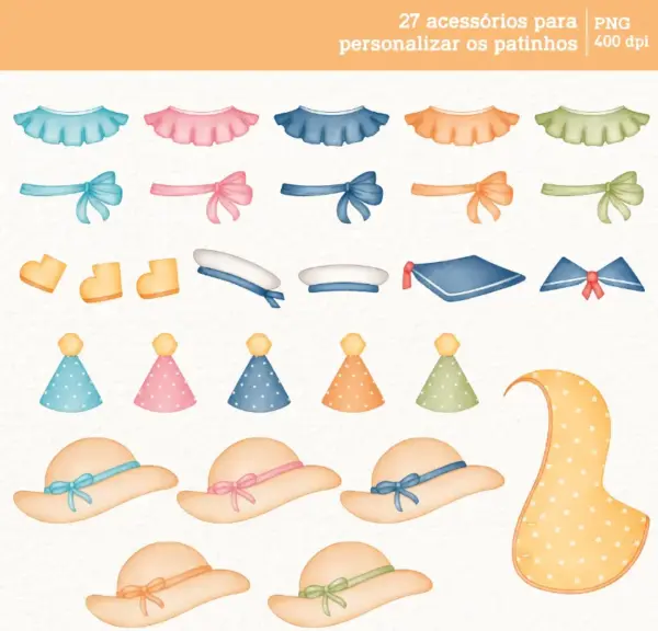 Kit Digital Patinhos Aquarela PNG Arquivos Personalização - Imagem 5