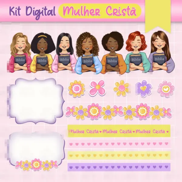 Kit Digital Mulher Cristã PNG para Criações Personalizadas e Inspiradoras - Imagem 3