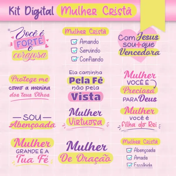 Kit Digital Mulher Cristã PNG para Criações Personalizadas e Inspiradoras - Imagem 4