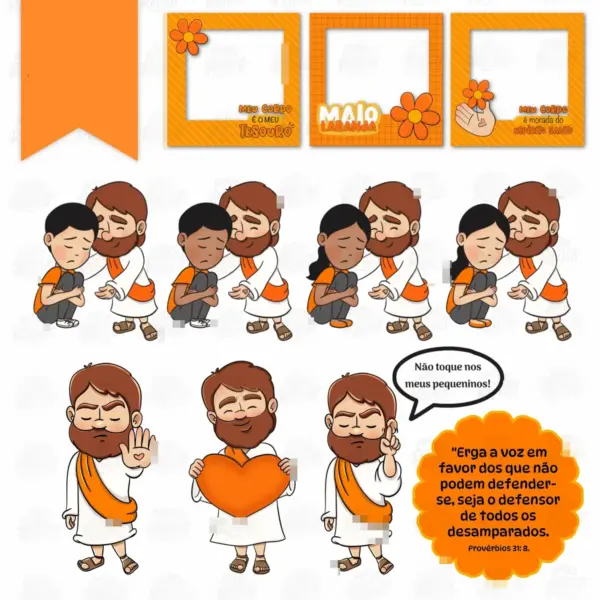 Kit Digital Maio Laranja PNG para Sublimação e Personalização - Imagem 2