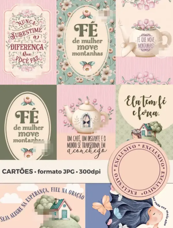 Kit Digital Frases PNG Feminino para Personalizar Presentes - Imagem 3
