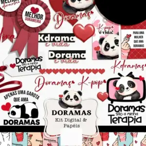 Kit Digital Doramas PNG para Scrapbooking e Projetos Criativos