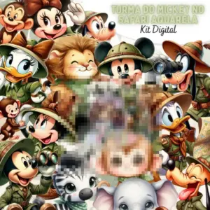 Kit Digital Turma Mickey Safari Arquivos PNG Personalizados