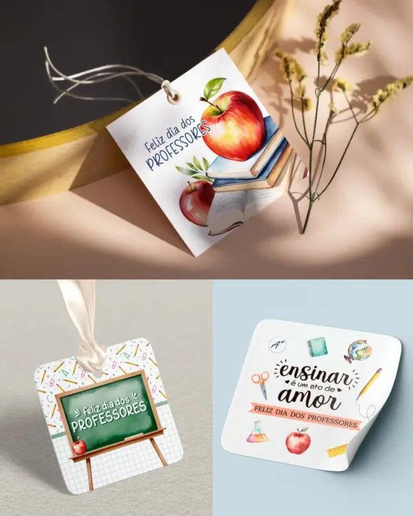 Tag Quadrada 6cm Professores Personalizada para Presentes - Imagem 3