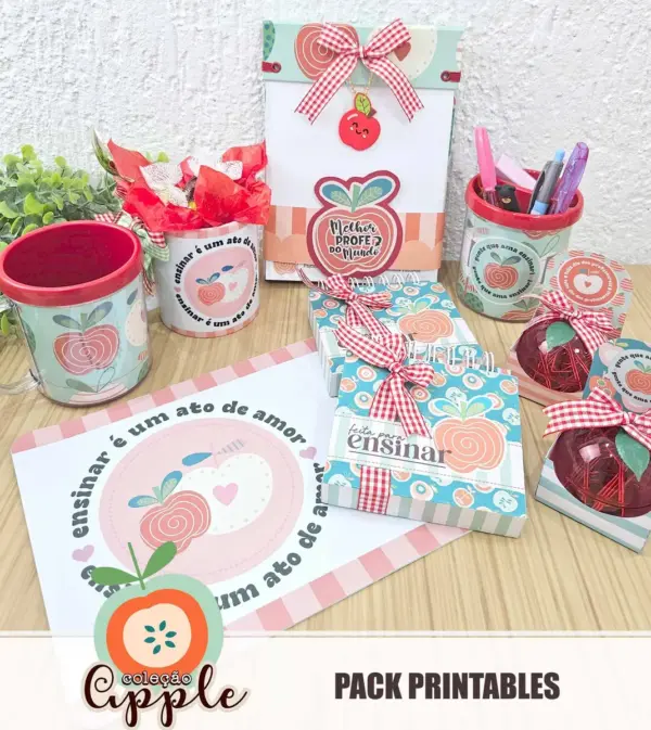Kit Professores Apple Polly Arquivo Digital para Sublimação