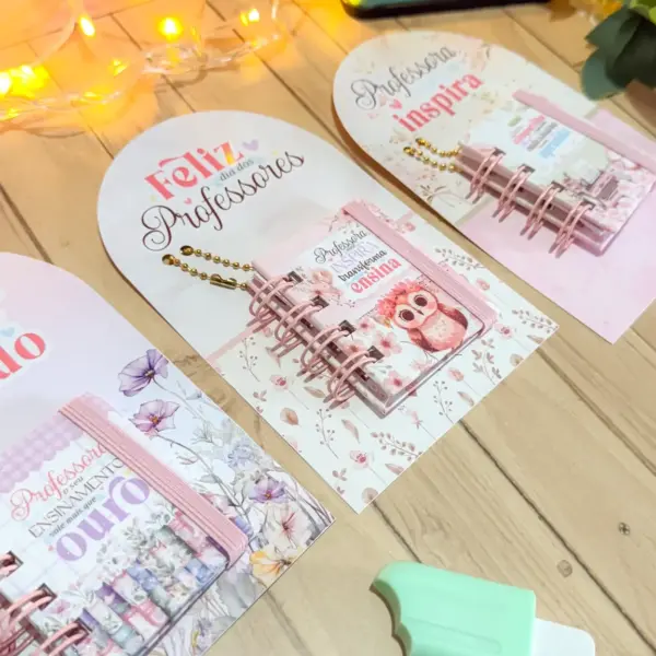 Kit Professores Mini Caderninho Card Mimo Personalizado