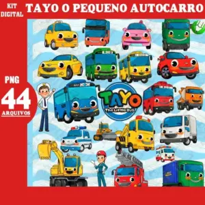 Kit Digital Tayo Carro PNG para Personalizados