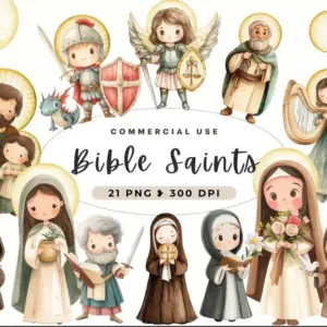 Kit Santinhos Aquarelados PNG para Personalizar Digital