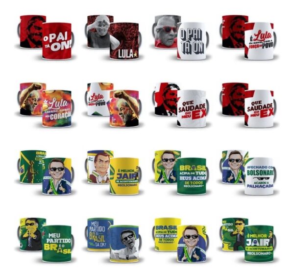 36 Artes Sublimação Caneca Bolsonaro Lula Eleições 2022 Png