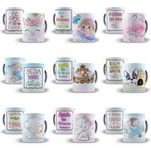 40 Artes Caneca Frases Fofas Cute Editáveis Em Photoshop