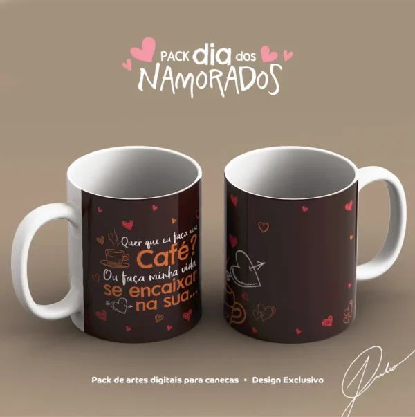 52 Designs Românticos para Canecas - JPG para Sublimação